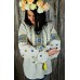 Embroidered blouse "Flowers of Glory Yellow&Blue"